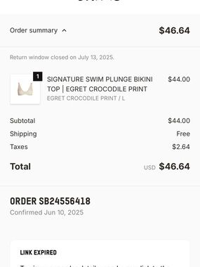 SKIMS Signature Swim Plunge Bikini Top in Egret Cream